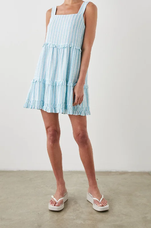 Striped women swimwear with a classic pattern for a timeless beach lookSANDY DRESS - LAGUNA STRIPE