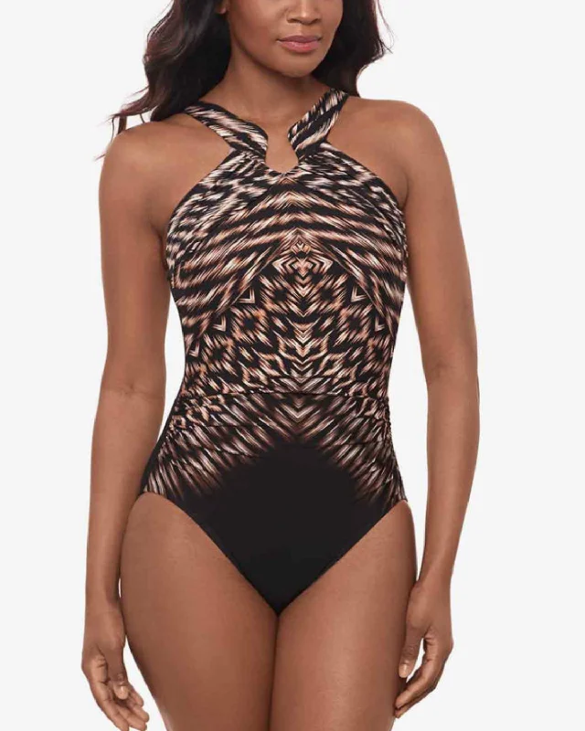 Striped women swimwear with a classic pattern for a timeless beach look2025 Miraclesuit Topaki Aphrodite One Piece Swimsuit - 6566379