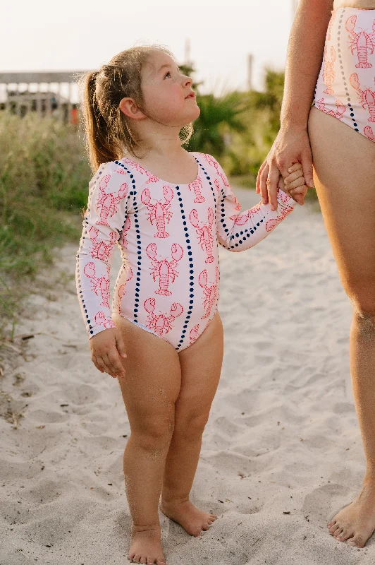 Long - sleeve women swimwear for extra sun protection and modestyMini Surfer Girl One Piece | Lobster Bay