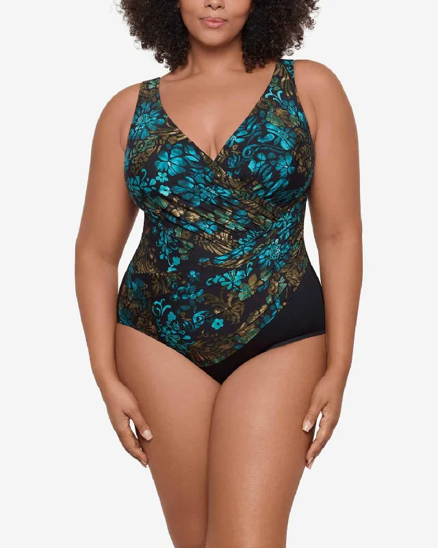 Push - up women swimwear to enhance the bust for a more confident beach look2025 Miraclesuit Women's Plus Flor De Mare Oceanus One Piece Swimsuit - 65660588W