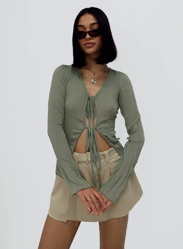 Cable - Knit Women Long Sleeve Top with a Cozy TextureDarlah Long Sleeve Top Sage