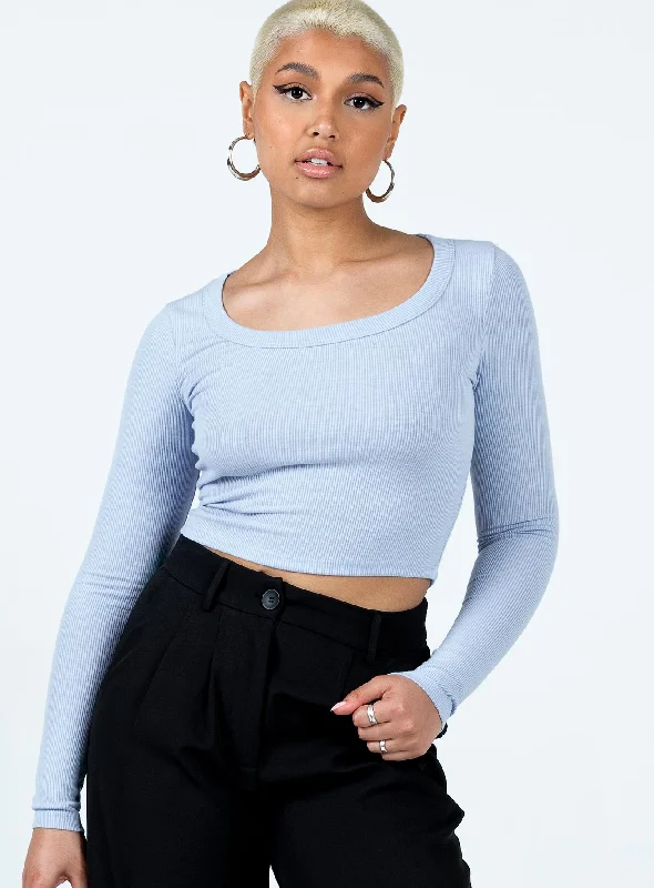 Button - Down Women Long Sleeve Top for a Classic StyleKasta Top Blue