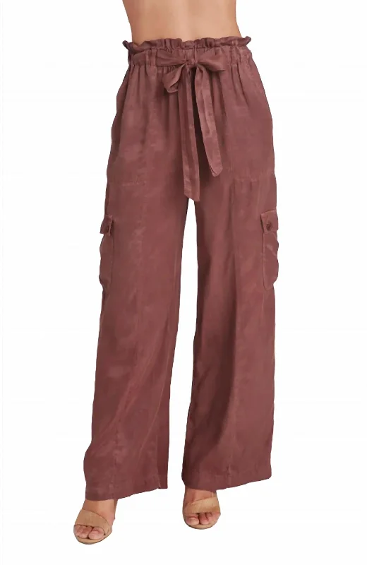 Echo High Waisted Seam Pant In Paradise Brown