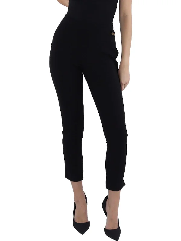 Womens Mid Rise Business Straight Leg Pants