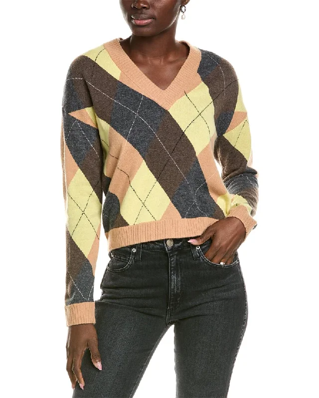 Hooded Women Sweater for Added Comfort and Style27 Miles Malibu Plaid V-Neck Wool & Cashmere-Blend Sweater