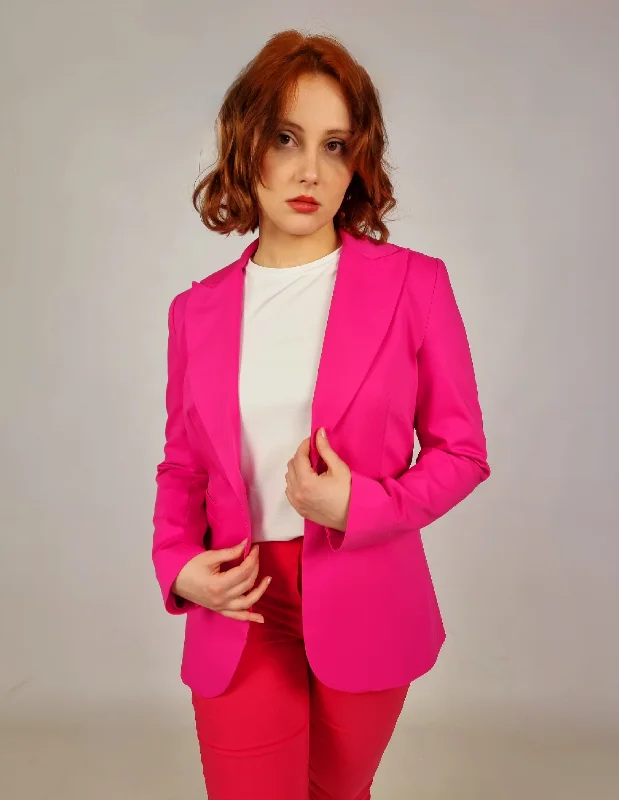 Turtleneck Women Sweater for a Classic and Elegant StyleAccess Neon Pink Longline Tailored Blazer