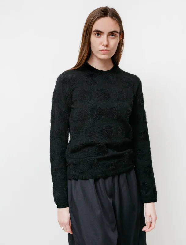 Button - Down Women Sweater for a Versatile LookTonal Intarsia Dot Pullover