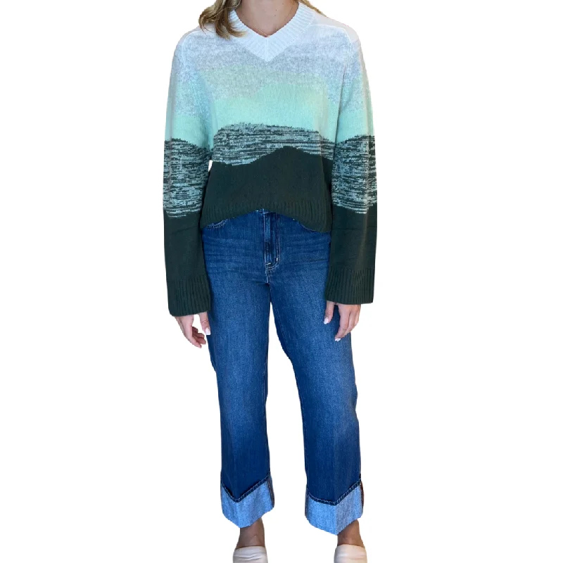 Lightweight Women Sweater for Spring and FallCrush - Horizon Gradient