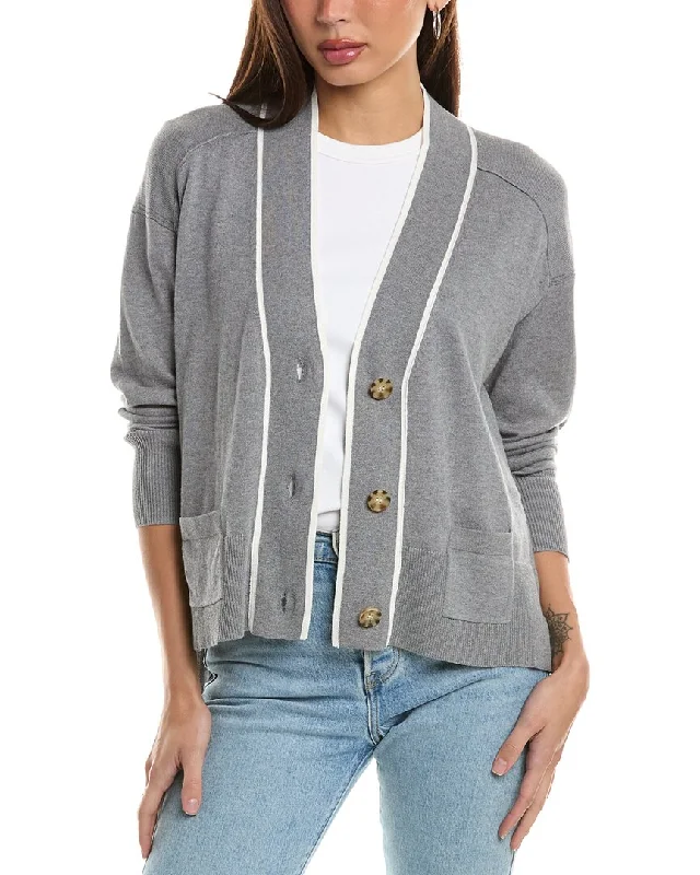 Cropped Women Sweater to Pair with High - Waisted BottomsHannah Rose Tipped High-Low Cashmere-Blend Sweater