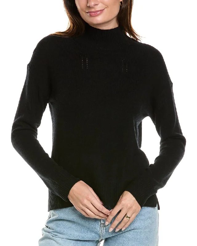 Chunky Knit Women Sweater for Winter WarmthKier+J Turtleneck Wool & Cashmere-Blend Sweater