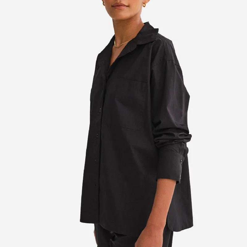 Plus - Size Women Sweater with a Flattering FitOrganic Poplin Long Sleeve Button Down