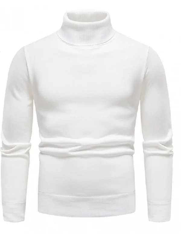 Mock - Neck Women Sweater for a Modern TwistPure Color Turtleneck Men's Long Sleeve Knitwear