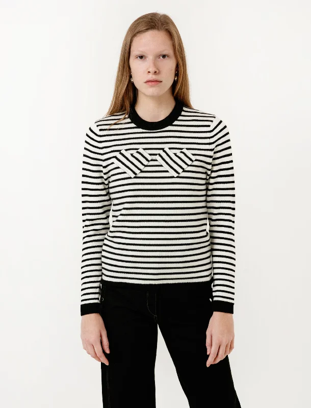 Mock - Neck Women Sweater for a Modern TwistNessa Hearts Jumper Black/Cream