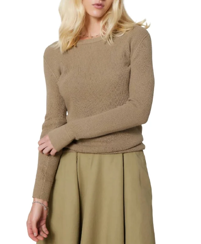 Plus - Size Women Sweater with a Flattering FitTaj Thermal Sweater In Olive