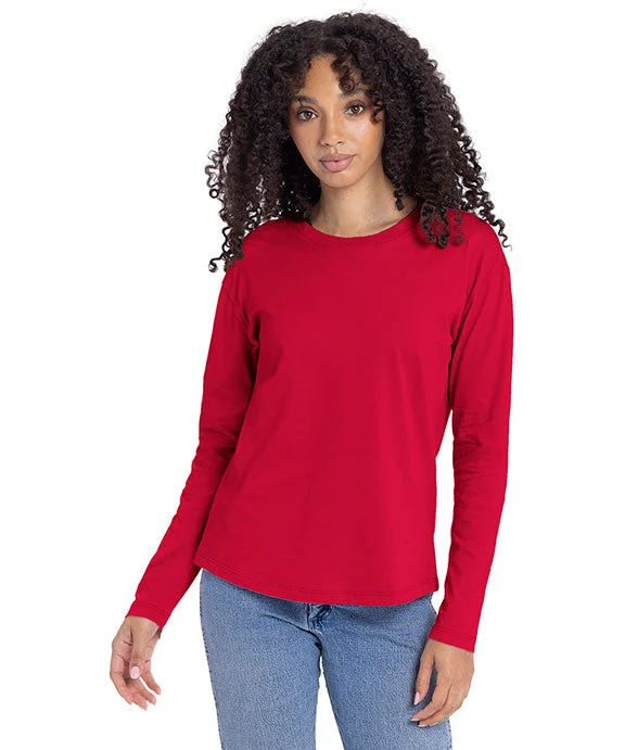 Plus Size Women T Shirt for a Comfortable and Flattering Fit3911NL - Next Level Ladies Relaxed Long Sleeve T-Shirt | Red