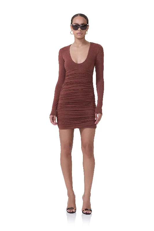 Wrap - Style Women Dress with Adjustable Fit for All Body TypesAfton Mini Dress - Cocoa