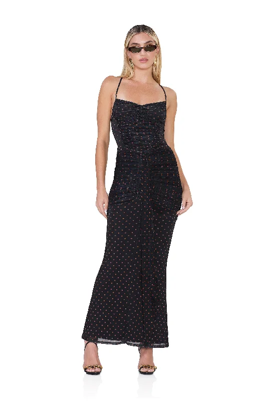 Mermaid - Style Women Dress with a Fitted Silhouette for Special OccasionsAzula Dress - Sepia Dot