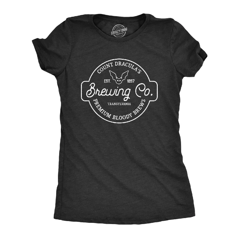 Long Sleeve Women T Shirt for Cooler WeatherCount Dracula Brewing Co Women's T Shirt