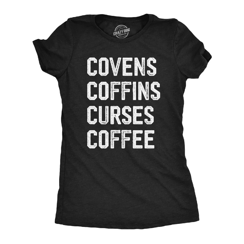 Sleeveless Women T Shirt for Summer ComfortCovens Coffins Curses Coffee Women's T Shirt