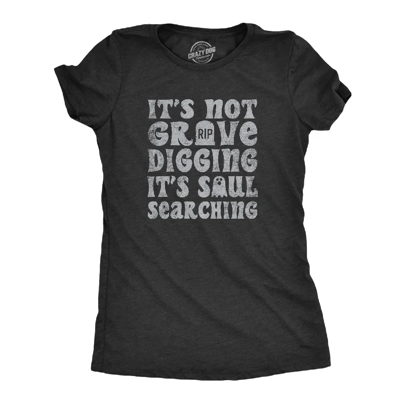 Ringer T Shirt Women with Retro - Inspired StripesIts Not Grave Digging Its Soul Searching Women's T Shirt