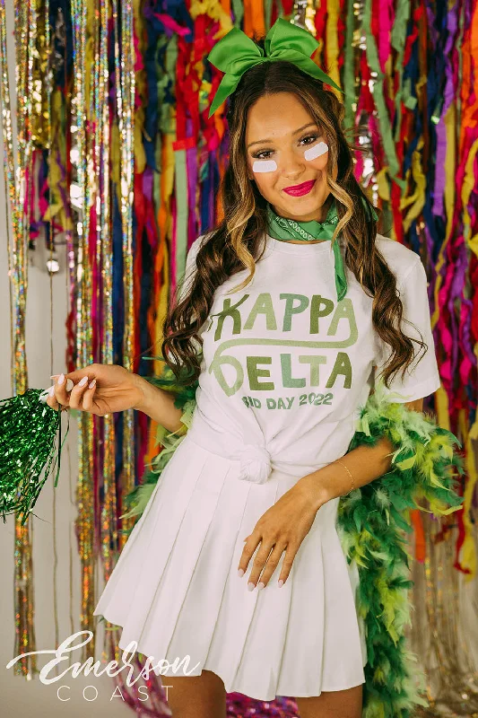 Striped Women T Shirt in a Classic PatternKappa Delta Football Bid Day Tee