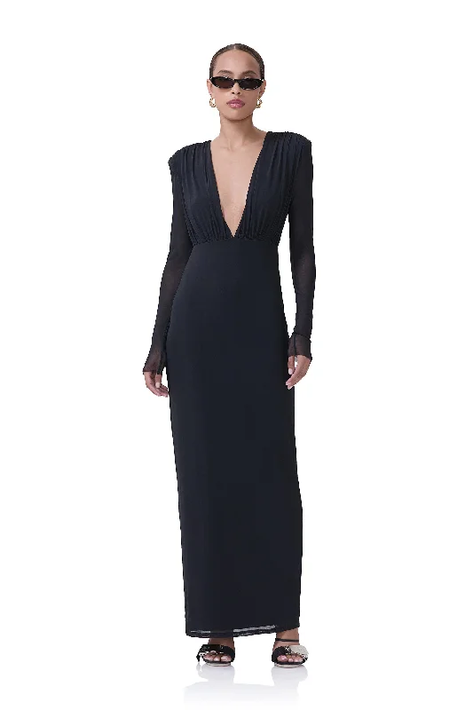 Pleated Women Dress with a Timeless and Elegant TextureKay Dress - Noir