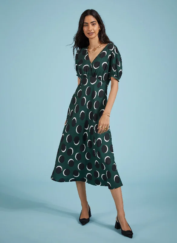 Wrap - Style Women Dress with Adjustable Fit for All Body TypesKaydence Printed Midi Tea Dress with Livaeco