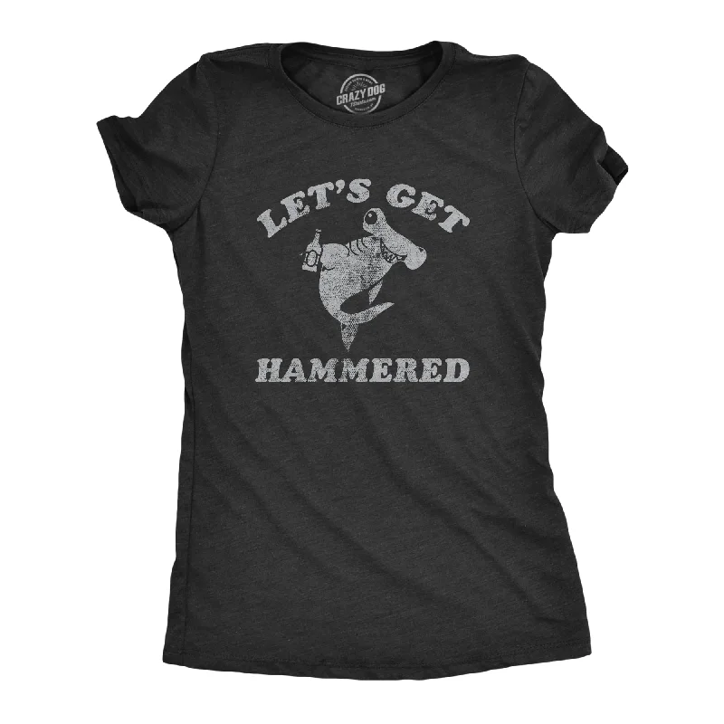 Pocketed Women T Shirt for Added FunctionalityLets Get Hammered Shark Women's T Shirt