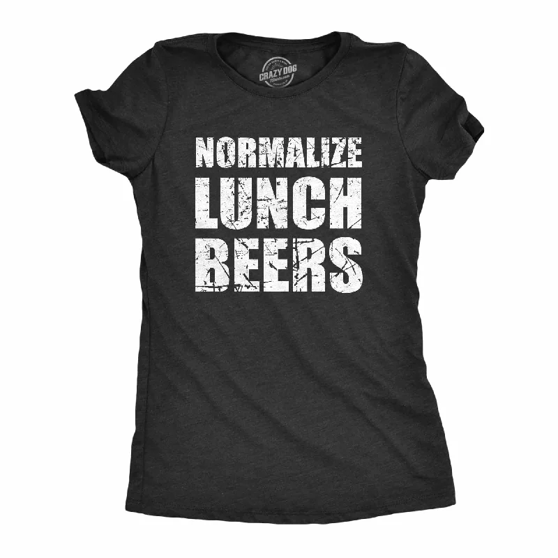 Embroidered Women T Shirt with Intricate DetailsNormalize Lunch Beers Women's T Shirt