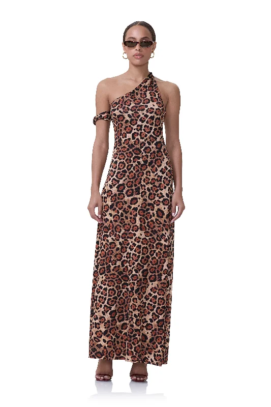 Mermaid - Style Women Dress with a Fitted Silhouette for Special OccasionsPaulette Dress - Cocoa Leopard