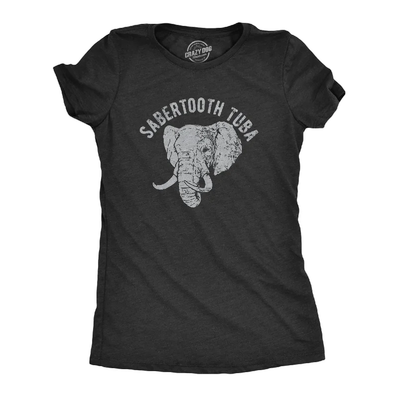 Embroidered Women T Shirt with Intricate DetailsSabertooth Tuba Women's T Shirt