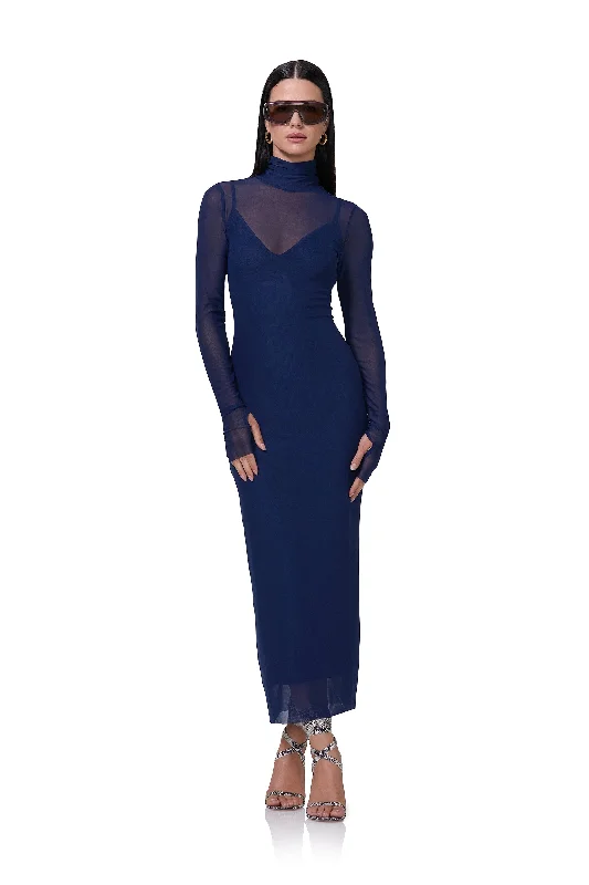 Strapless Women Dress with a Built - in Bra for Comfort and SupportShailene Dress - Bright Navy