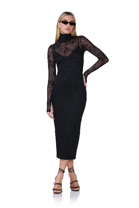 Off - the - Shoulder Women Dress for a Romantic and Feminine LookShailene Lace Dress - Noir