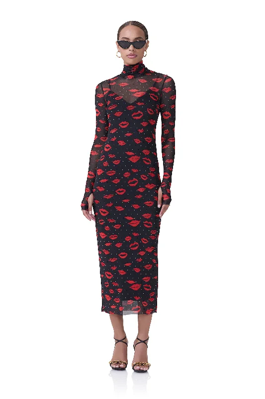 Long - Sleeve Women Dress in Velvet for a Luxurious Winter LookShailene Dress - Rouge Kiss