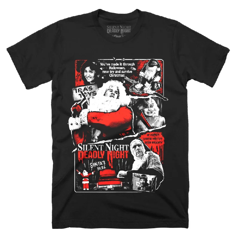 Sequined Women T Shirt for a Sparkly Night OutSilent Night Deadly Night Punish T-Shirt