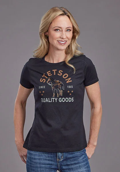 V - Neck Women T Shirt to Enhance the NecklineStetson Women's Short Sleeve Horse Graphic Tee