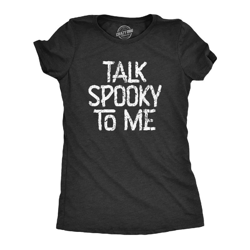 Ringer T Shirt Women with Retro - Inspired StripesTalk Spooky To Me Women's T Shirt