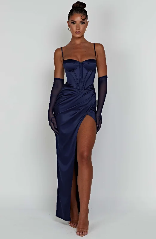 Off - the - Shoulder Women Dress for a Romantic and Feminine LookDespina Maxi Dress - Navy