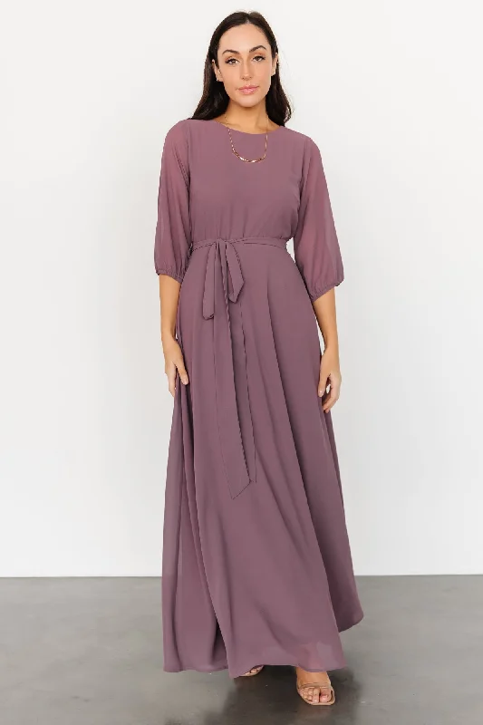 Backless Women Dress for a Sexy and Alluring Look at Evening EventsRebecca Maxi Dress | Vintage Plum