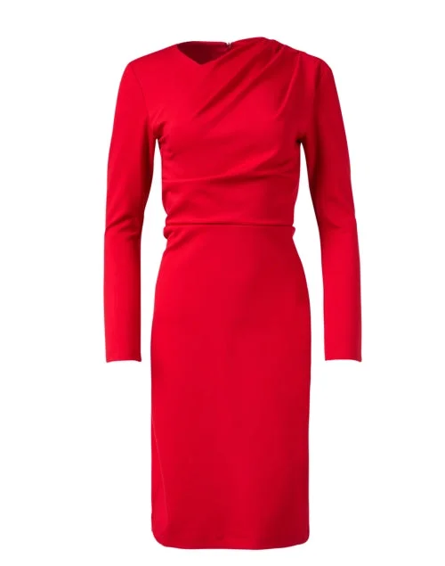 Plus Size Women Dress with a Flattering A - Line Cut for Comfort and StyleBianca Red Ponte Knit Dress