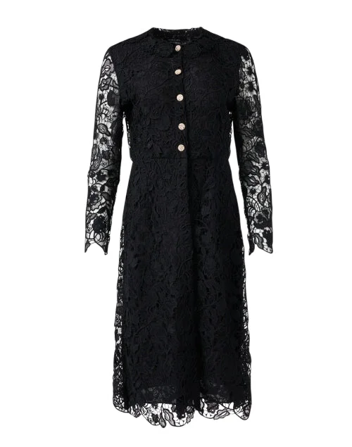 Ruffled Women Dress with Multiple Layers for a Playful and Girly StyleBlack Lace Dress