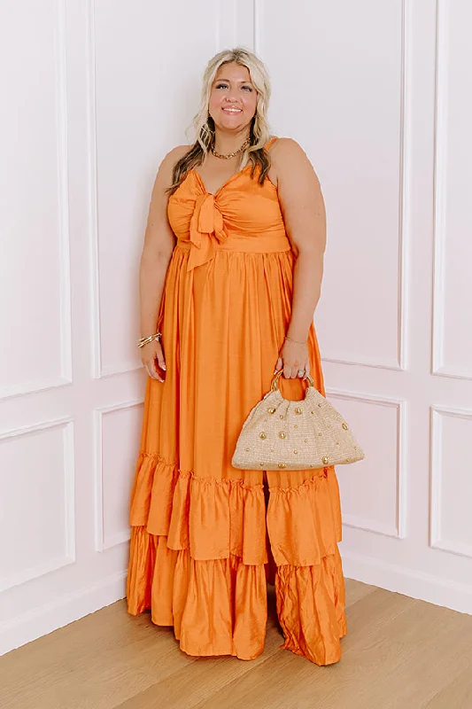 Off - the - Shoulder Women Dress for a Romantic and Feminine LookCoconut Grove Maxi Dress in Orange Curves