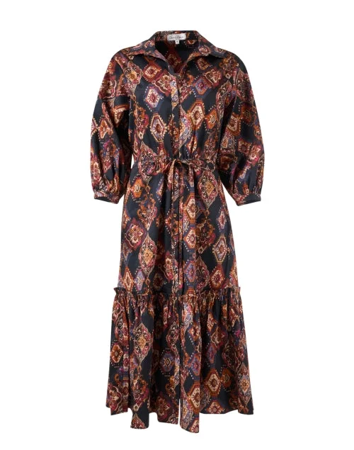 Pleated Women Dress with a Timeless and Elegant TextureHutton Multi Print Cotton Shirt Dress