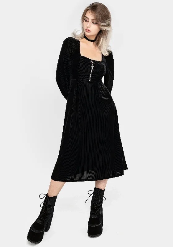 Pleated Women Dress with a Timeless and Elegant TextureLegacy Zip Front Midi Dress