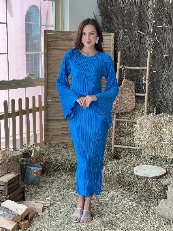 Lace - Embellished Women Dress for an Elegant and Sophisticated AppearanceLennon - Pleated Blue Bodycon Dress