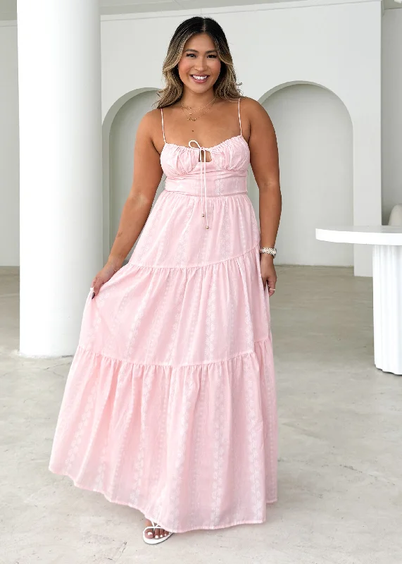 Halter Neck Women Dress to Show Off the Shoulders and NecklineNashville Maxi Dress - Blush