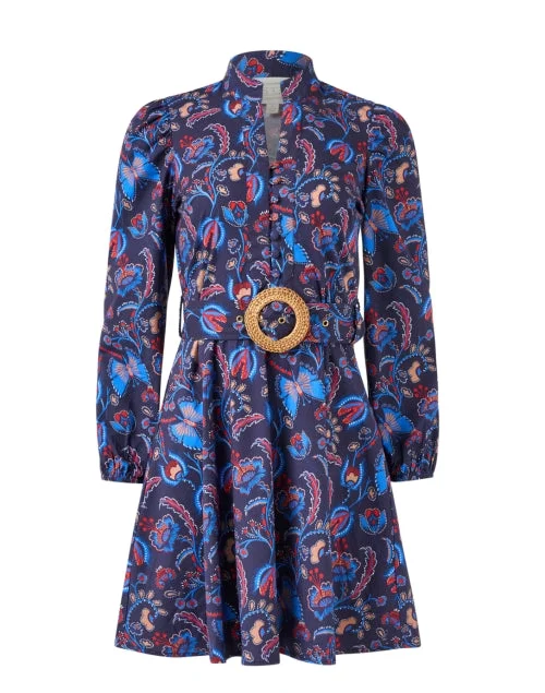 Empire Waist Women Dress to Accentuate the Bust and Conceal the WaistNavy Paisley Print Dress