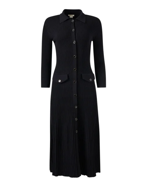 Shift Women Dress with a Simple and Classic Design for Everyday WearNyla Black Knit Dress