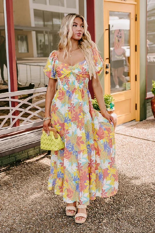 Pleated Women Dress with a Timeless and Elegant TextureOn Tropic Time Maxi Dress in Sea Glass