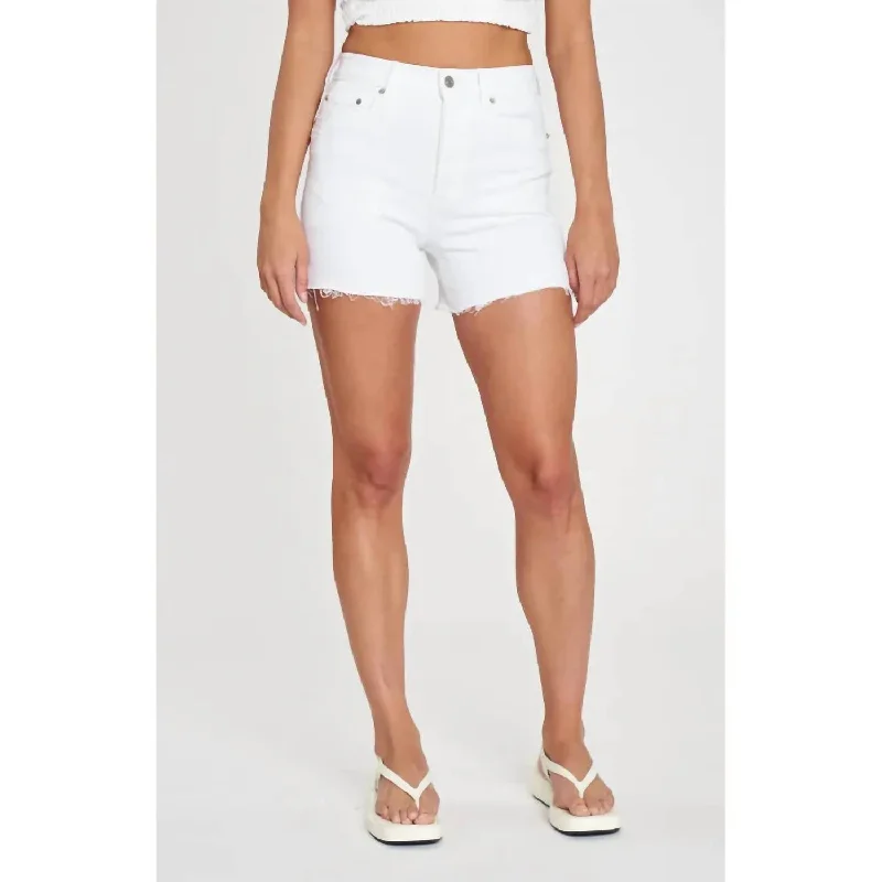 Bottom Line High-Rise Denim Shorts In Marshmallow